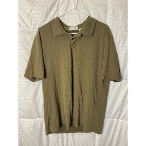 CONCEPTS BY CLAIBORNE MENS BROWN POLO SHIRT SHORT SLEEVE SIZE 2XL XXL 2X